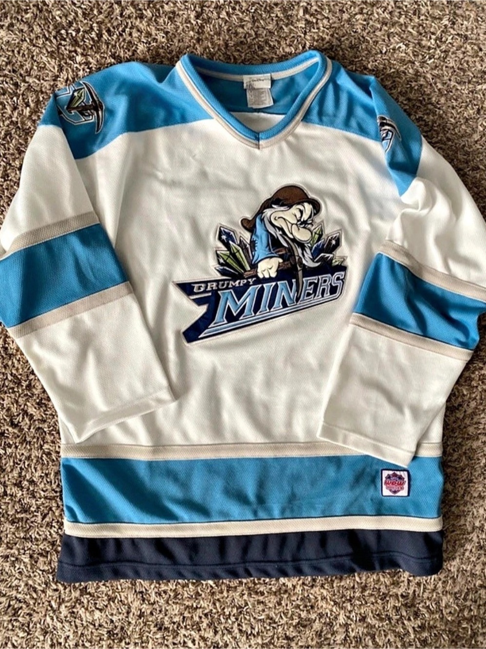 Vintage Disney Grumpy Miners 37 jersey Size Large Like New